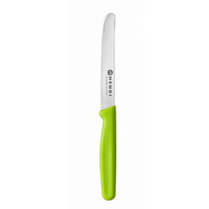 HENDI universalkniv med tagget blad, grønn, 211 mm