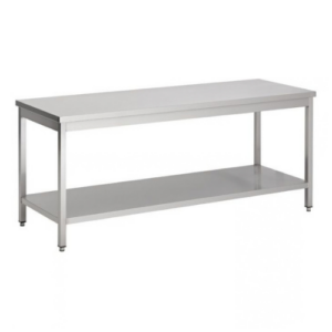 Combisteel arbeidsbord i rustfritt stål med underhylle, 1800 x 800 mm