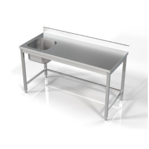 Combisteel skyllebenk med kum til venstre, 1600 mm