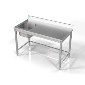 Combisteel skyllebenk med kum til venstre, 1600 mm