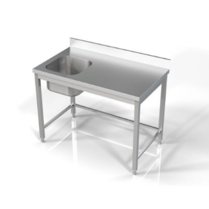 Combisteel oppvaskbenk med kum til venstre, 1200 x 700 mm