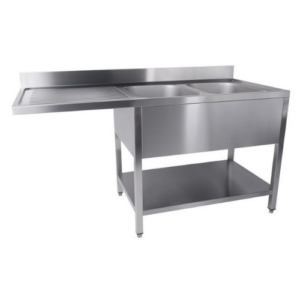 Combisteel oppvaskbenk med to kummer til høyre, 1600 x 700 mm