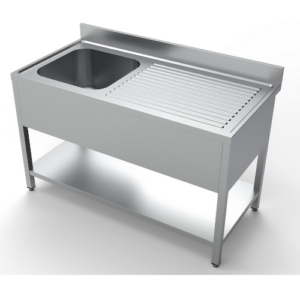 Combisteel oppvaskbenk med én kum, venstre, 1400 mm