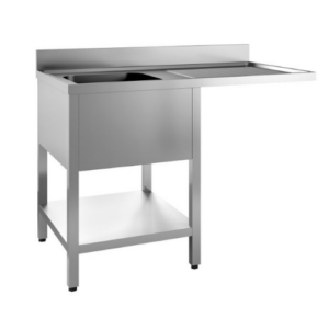 Combisteel skyllebord for oppvaskmaskin med kum til venstre, 1200 mm