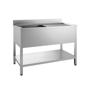 Combisteel oppvaskbenk med én kum til venstre og underhylle, 1200 mm