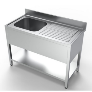 Combisteel oppvaskbenk med kum til venstre og underhylle, 1200 mm