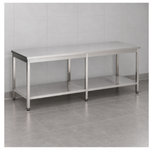 Combisteel arbeidsbenk i rustfritt stål med underhylle, 2800 x 800 mm