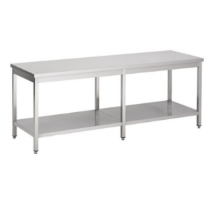 Combisteel arbeidsbord i rustfritt stål med underhylle, 2100 x 800 mm