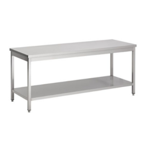 Combisteel arbeidsbord i rustfritt stål med underhylle, 1500 x 800 mm