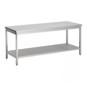 Combisteel arbeidsbord i rustfritt stål med underhylle, 1100 x 800 mm