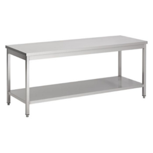 Combisteel arbeidsbord i rustfritt stål med underhylle, 1000 x 800 mm