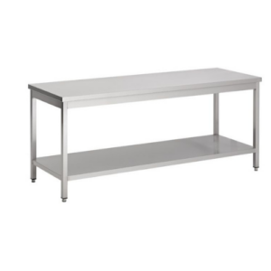 Combisteel arbeidsbord i rustfritt stål med underhylle, 2000 x 800 mm