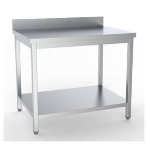 Combisteel arbeidsbord med underhylle og oppkant, 900 x 700 mm