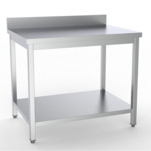 Combisteel arbeidsbord med underhylle og oppkant, 800 x 700 mm
