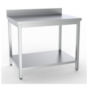 Combisteel arbeidsbord med underhylle og oppkant, 1600 x 700 mm