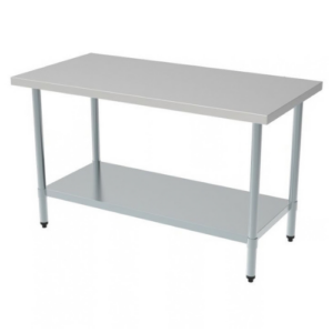 Combisteel arbeidsbord i rustfritt stål med underhylle, 700 x 700 mm