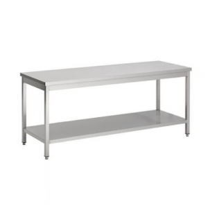 Combisteel arbeidsbord i rustfritt stål med bunnhylle, 400 x 700 x 600 mm