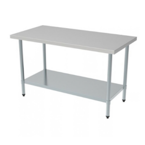 Combisteel arbeidsbord i rustfritt stål med bunnhylle, 1800 x 700 mm