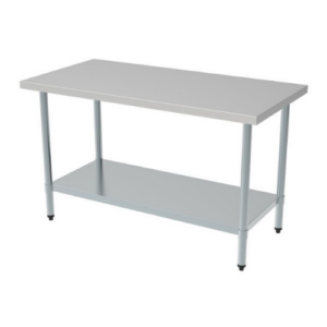 Combisteel arbeidsbord i rustfritt stål med bunnhylle, 1600 x 700 mm