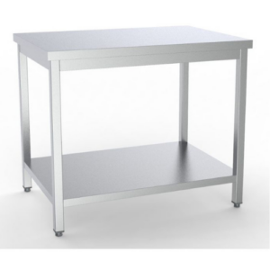 Combisteel arbeidsbord i rustfritt stål med bunnhylle, 1600 x 700 mm