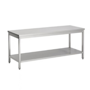 Combisteel arbeidsbord i rustfritt stål med bunnhylle, 1600 x 700 x 600 mm