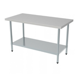 Combisteel arbeidsbord i rustfritt stål med bunnhylle, 1400 x 700 mm