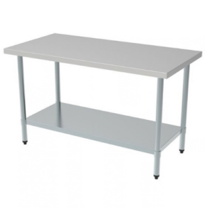 Combisteel arbeidsbord i rustfritt stål med bunnhylle, 1200 x 700 mm