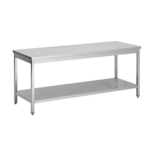 Combisteel arbeidsbord i rustfritt stål med bunnhylle, 1200 x 700 x 600 mm