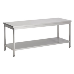 Combisteel arbeidsbord i rustfritt stål med bunnhylle, 1700 x 700 mm
