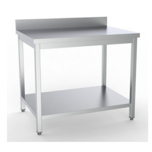 Combisteel arbeidsbord med bunnhylle og oppkant, 800 x 600 mm