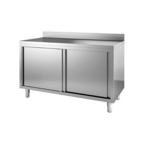 Combisteel arbeidsbord med skyvedører og oppkant, 1400 x 700 mm