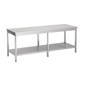 Combisteel arbeidsbord i rustfritt stål med underhylle, 2500 x 800 mm
