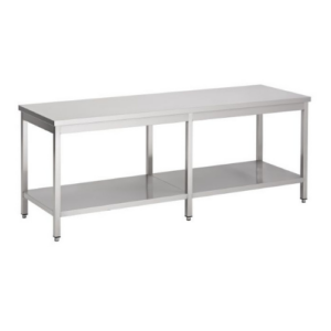 Combisteel arbeidsbord i rustfritt stål med underhylle, 2300 x 800 mm