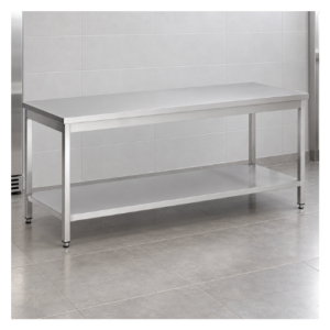 Combisteel arbeidsbenk i rustfritt stål med underhylle, 800 x 800 mm