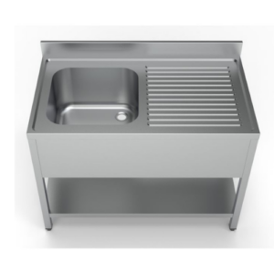 Combisteel oppvaskbenk med én kum til venstre og underhylle, 1200 mm