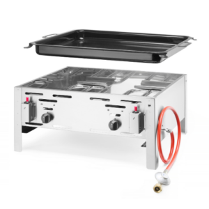 HENDI Bake-Master Maxi gassgrill med emaljert stekepanne