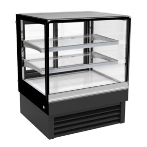 Combisteel Kjølemonter med rett glass 900 mm, 190 liter, svart | 900 x 680 x 1200 mm