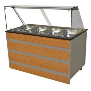 Combisteel varmebuffet med LED-belysning, brun | 1400 x 800 x 850 mm