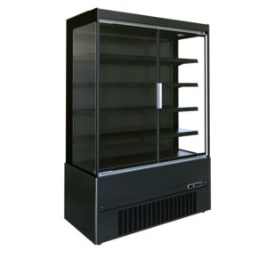 Combisteel Kjølemonter med 2 glassdører 474 liter svart, 1510 mm x 665 mm x 1920 mm