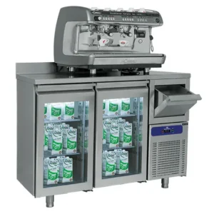 Mastro BNC0001BAR/F kjølebenk med 2 glassdører, GN 1/1 og kaffegrutskuff