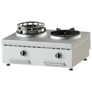 Mastro AHA0013 gassdrevet wokkomfyr, bordmodell med 2 brennere, 23 kW