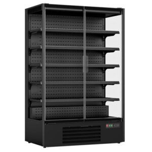 Combisteel kjølemonter Marco med 2 glassdører,  svart, 1310 mm x 740 mm x 2010 mm
