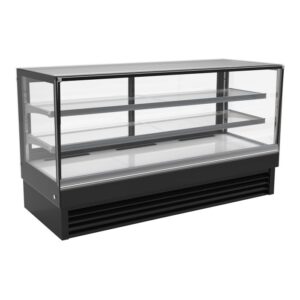 Combisteel kjølemonter med glass og skyvedører, 436 liter, svart, 2000 mm x 680 mm x 1200 mm
