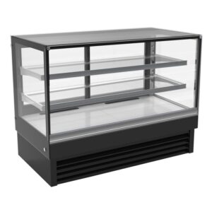 Combisteel kjølemonter 324 liter, rett glass, svart 1500 x 680 x 1200 mm