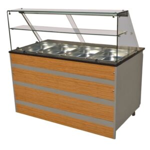 Combisteel kjølebuffet 4 x GN 1/1 med glassoverbygg, brun  1400 x 800 x 850 mm
