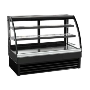 Combisteel kjølemonter med buet glass, 298 liter, svart 1500 x 680 x 1200 mm