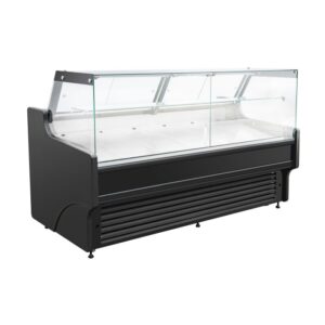 Combisteel kjølemonter med rett glass, 460 liter, svart 1955 x 940 x 1200 mm