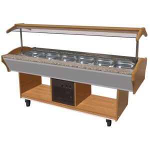 Combisteel kjølebuffet 6 x GN 1/1 med granittbenk, brun 2200 x 900 x 850 mm
