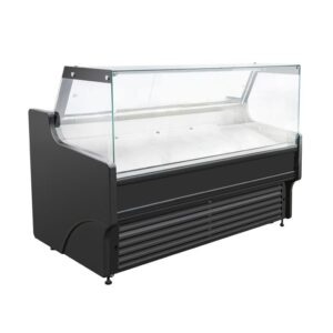 Combisteel kjølemonter 1,3 m med rett glass, 310 liter, svart