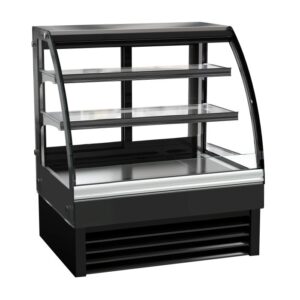 Combisteel Kjølemonter med buet glass 900 mm, 175 liter, svart | 900 x 680 x 1200 mm